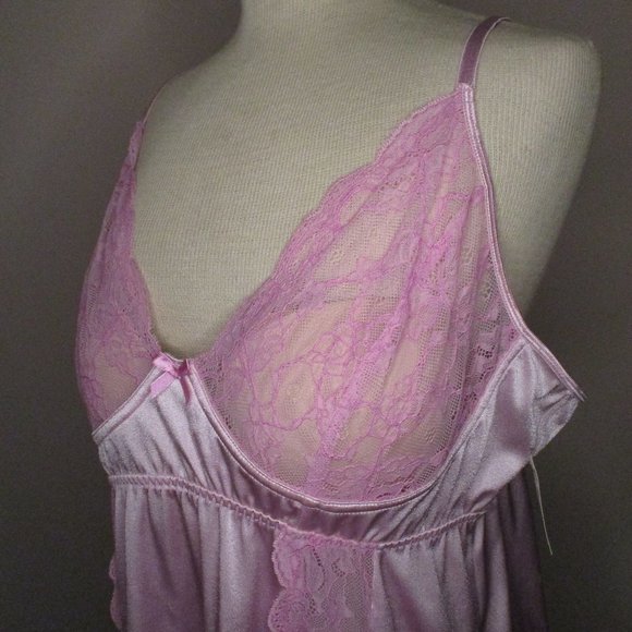 Cacique Chemise Top Light Pink Lilac 18/20 2X NWT Summer Sexy Lingerie Honeymoon - Picture 8 of 10